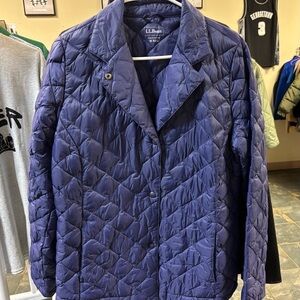 LL Bean Women's Synthetic-Fill Quilted Riding Jacket Purple Size Medium Chore